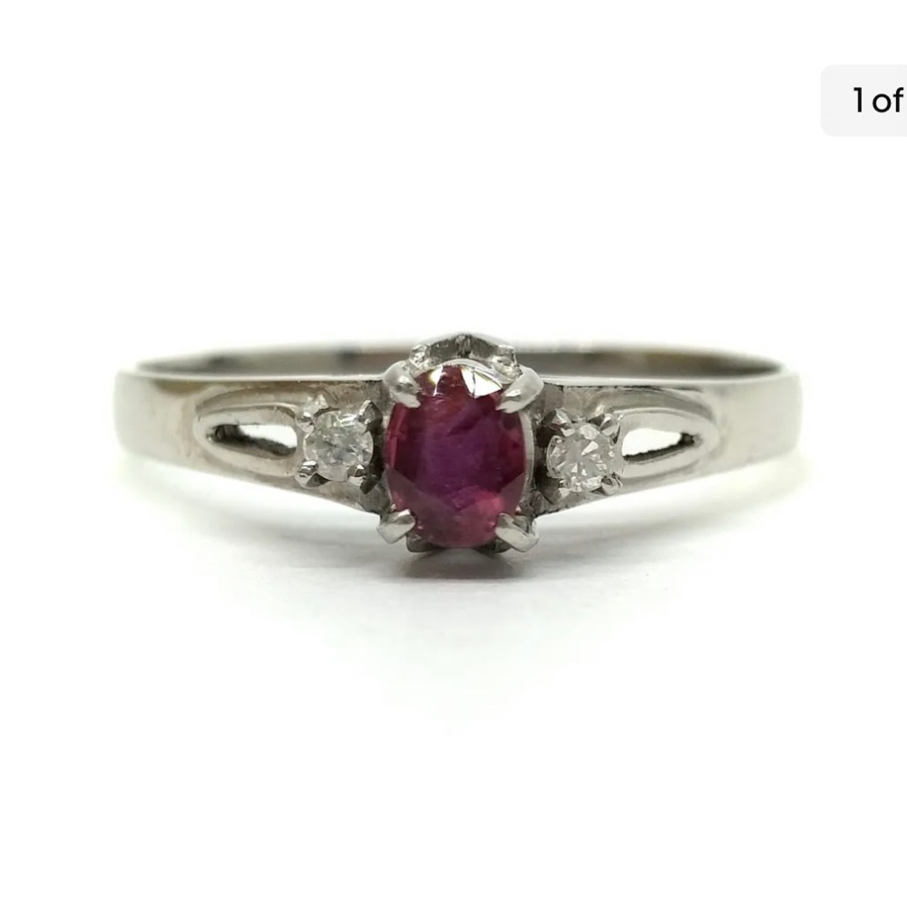Ruby diamond platinum ring